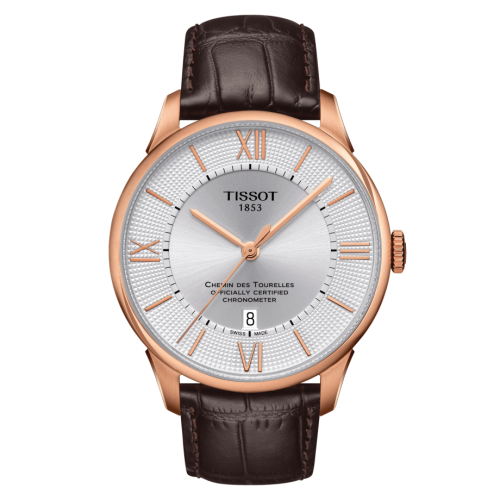 Tissot Chemin Des Tourelles Powermatic 80 COSC 42 Rose Gold PVD / Silver / Strap